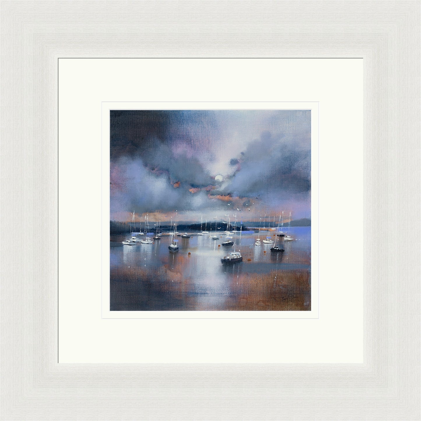 Moonlit Moorings, Crinan (Signed Limited Edition) by Emma S Davis