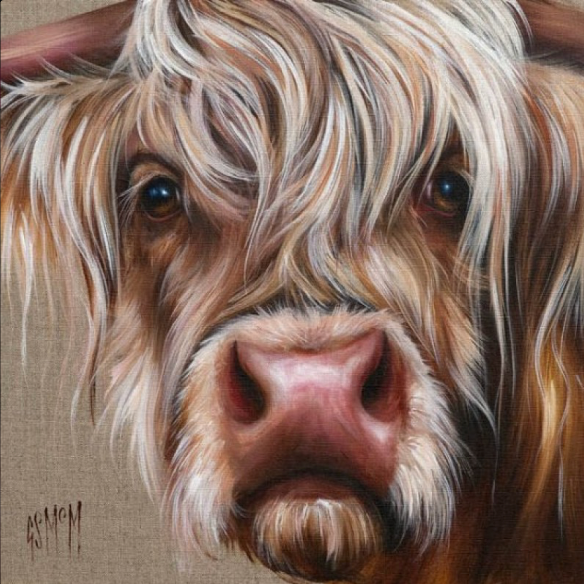 Douglas Highland Cow Art Print by Georgina McMaster