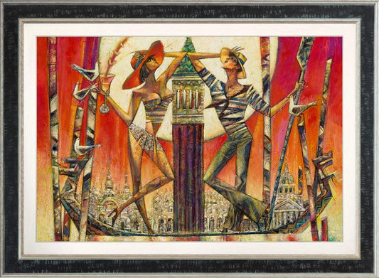 Silent Gondoliers Signed Limited Framed Canvas by Andrei Protsouk