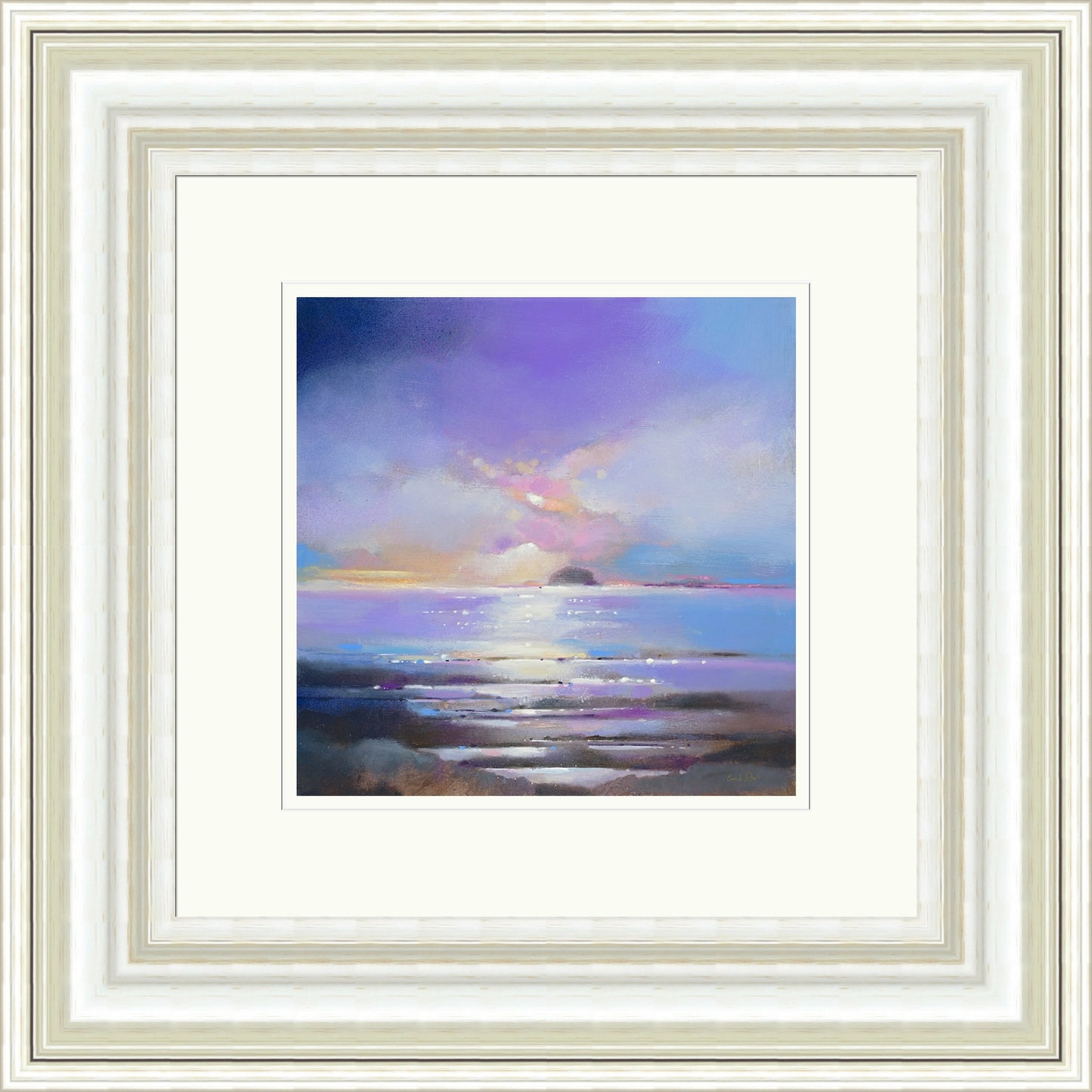 Sunset, Bass Rock (Signed Limited Edition) by Emma S Davis