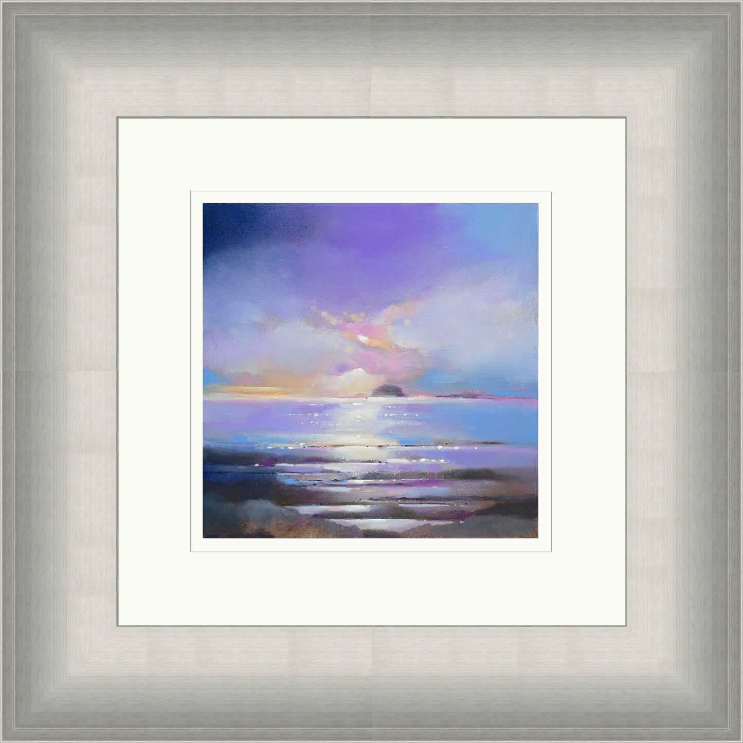Sunset, Bass Rock (Signed Limited Edition) by Emma S Davis