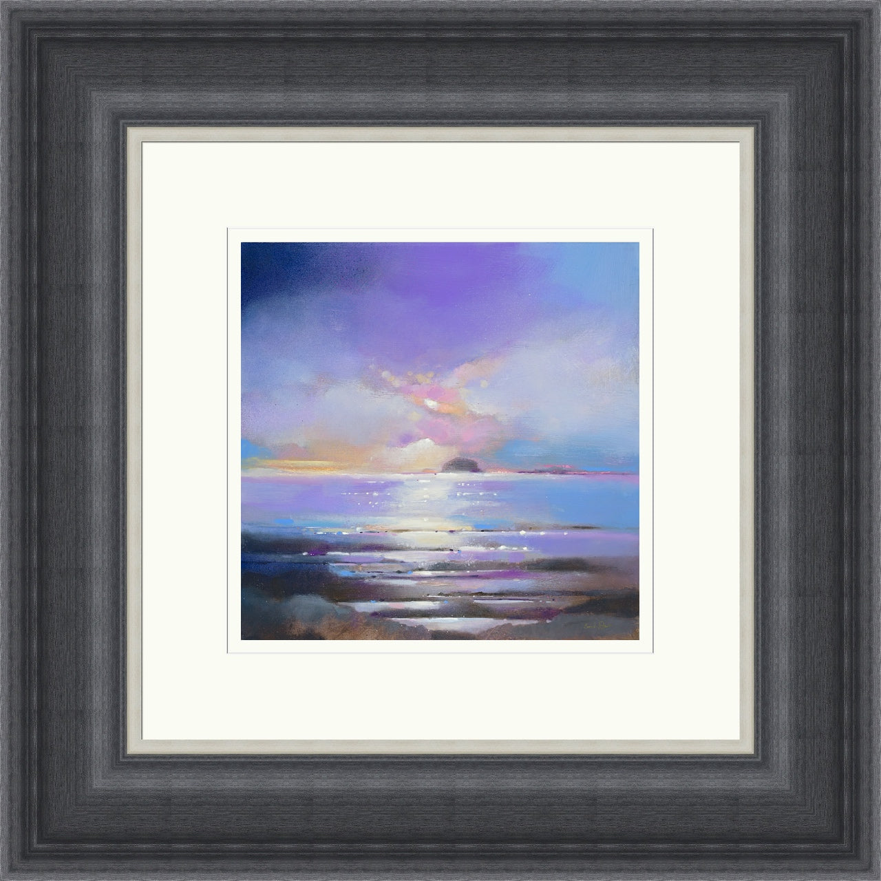 Sunset, Bass Rock (Signed Limited Edition) by Emma S Davis