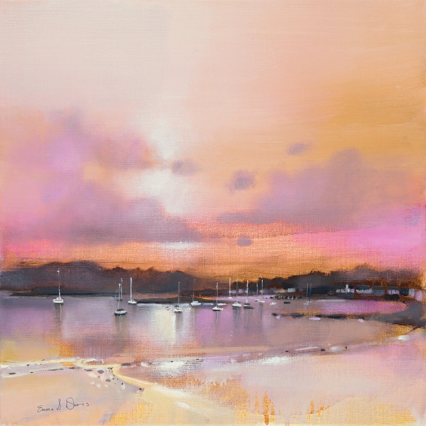 Sunset, Kames Bay, Millport (Signed Limited Edition) by Emma S Davis