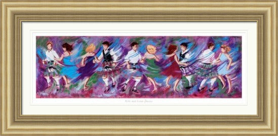 Kilts and Linen Dresses Ceilidh Dancing Art Print by Janet McCrorie