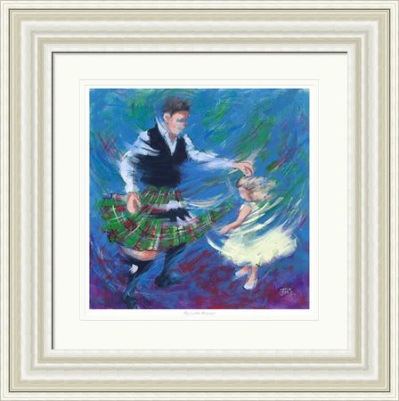 My Little Princess Ceilidh Dancing Art Print by Janet McCrorie
