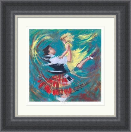 Daddy's Girl Ceilidh Dancing Art Print by Janet McCrorie