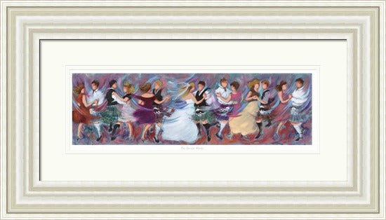 The Bridal Party Ceilidh Dancing Art Print by Janet McCrorie