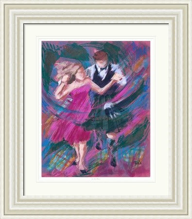 In the Pink Ceilidh Dancing Art Print by Janet McCrorie