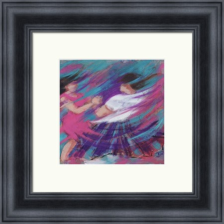 Streaky Pink Ceilidh Dancers by Janet McCrorie