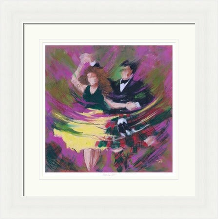 Stepping Out Ceilidh Dancing Art Print by Janet McCrorie
