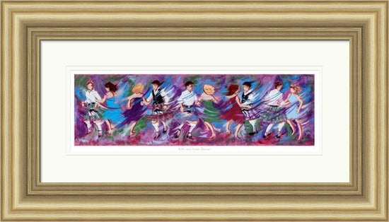 Kilts and Linen Dresses Ceilidh Dancing Art Print by Janet McCrorie