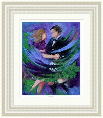 Misty Waltz Ceilidh Dancing Art Print by Janet McCrorie