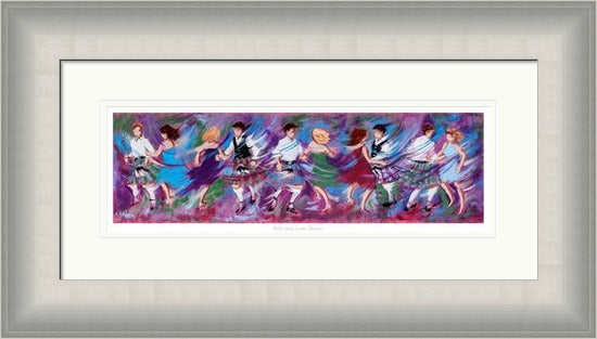Kilts and Linen Dresses Ceilidh Dancing Art Print by Janet McCrorie