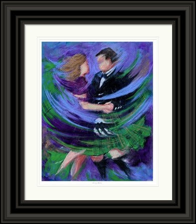 Misty Waltz Ceilidh Dancing Art Print by Janet McCrorie