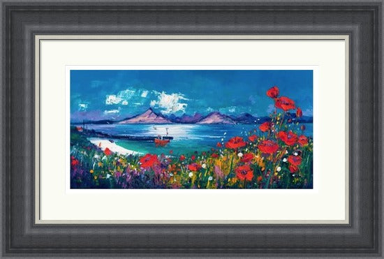 Poppies above Elgol Pier, Skye by Jean Feeney