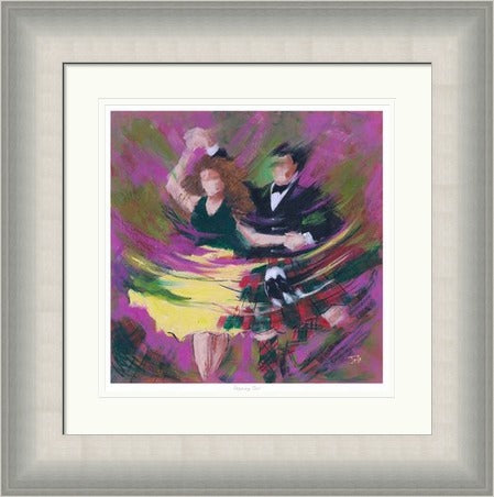 Stepping Out Ceilidh Dancing Art Print by Janet McCrorie