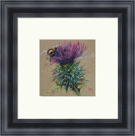 Bette Bee on Thistle Art Print by Georgina McMaster