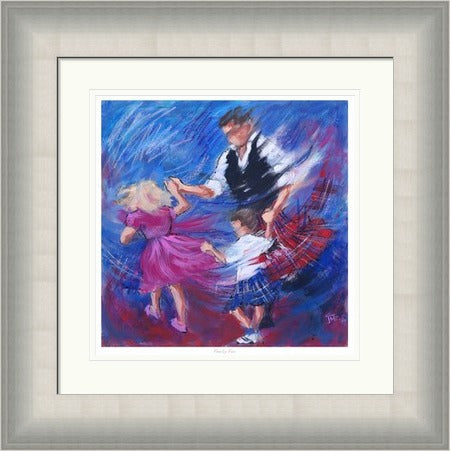 Family Fun Ceilidh Dancing Art Print by Janet McCrorie