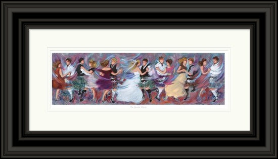 The Bridal Party Ceilidh Dancing Art Print by Janet McCrorie