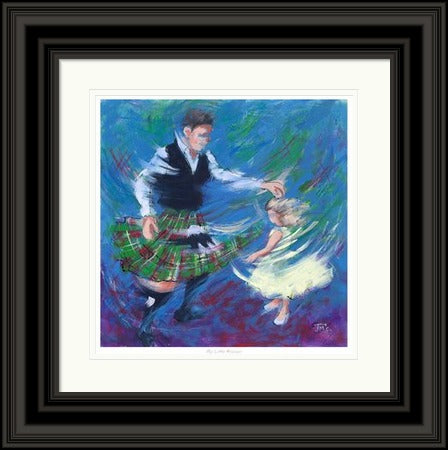 My Little Princess Ceilidh Dancing Art Print by Janet McCrorie