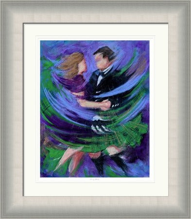 Misty Waltz Ceilidh Dancing Art Print by Janet McCrorie