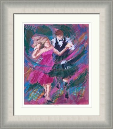 In the Pink Ceilidh Dancing Art Print by Janet McCrorie