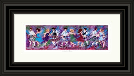 Kilts and Linen Dresses Ceilidh Dancing Art Print by Janet McCrorie