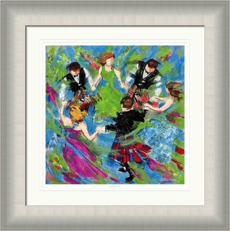 Spring Fling Ceilidh Dancing Art Print by Janet McCrorie