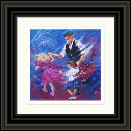 Family Fun Ceilidh Dancing Art Print by Janet McCrorie