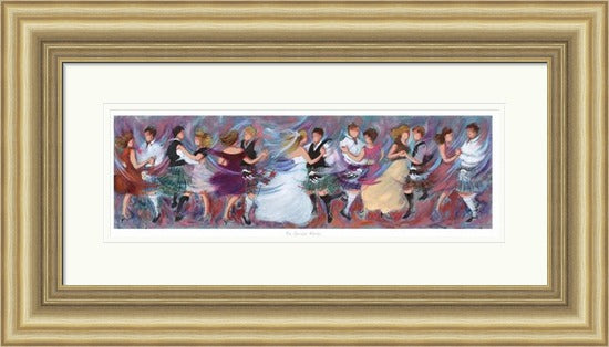 The Bridal Party Ceilidh Dancing Art Print by Janet McCrorie