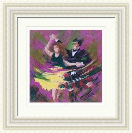Stepping Out Ceilidh Dancing Art Print by Janet McCrorie