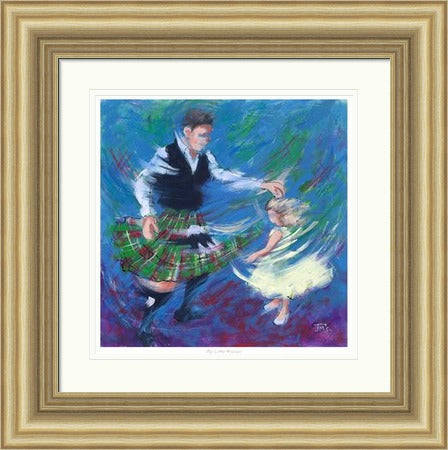 My Little Princess Ceilidh Dancing Art Print by Janet McCrorie