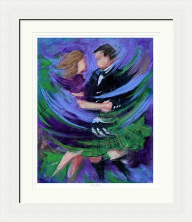 Misty Waltz Ceilidh Dancing Art Print by Janet McCrorie