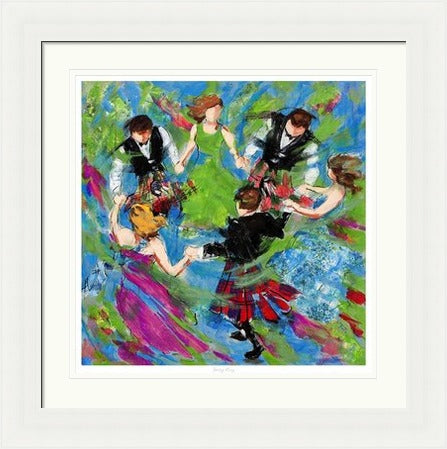 Spring Fling Ceilidh Dancing Art Print by Janet McCrorie