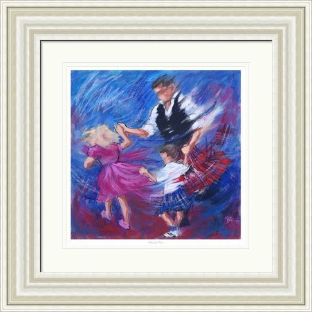 Family Fun Ceilidh Dancing Art Print by Janet McCrorie