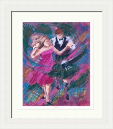 In the Pink Ceilidh Dancing Art Print by Janet McCrorie