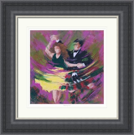 Stepping Out Ceilidh Dancing Art Print by Janet McCrorie