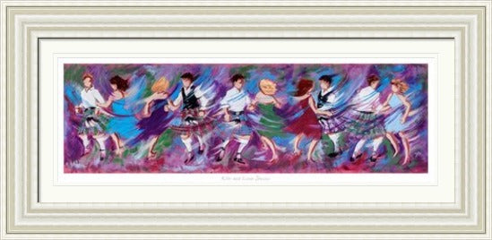Kilts and Linen Dresses Ceilidh Dancing Art Print by Janet McCrorie