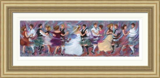 The Bridal Party Ceilidh Dancing Art Print by Janet McCrorie