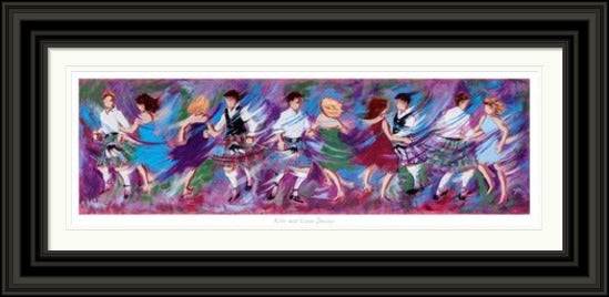 Kilts and Linen Dresses Ceilidh Dancing Art Print by Janet McCrorie
