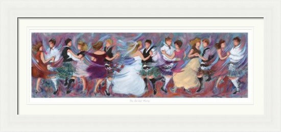 The Bridal Party Ceilidh Dancing Art Print by Janet McCrorie