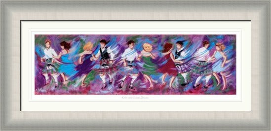 Kilts and Linen Dresses Ceilidh Dancing Art Print by Janet McCrorie
