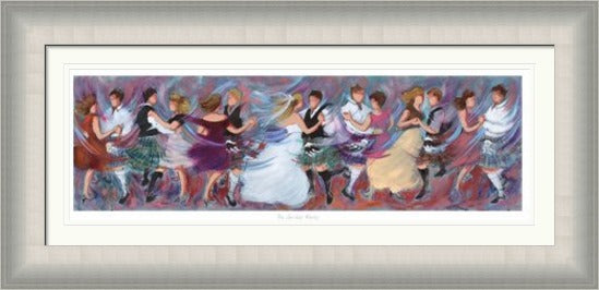 The Bridal Party Ceilidh Dancing Art Print by Janet McCrorie