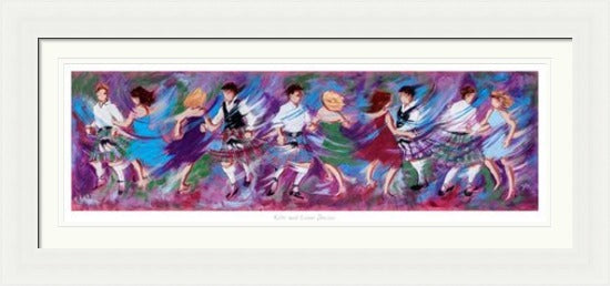 Kilts and Linen Dresses Ceilidh Dancing Art Print by Janet McCrorie