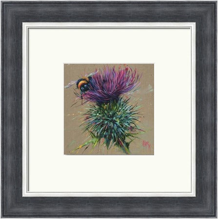 Bette Bee on Thistle Art Print by Georgina McMaster