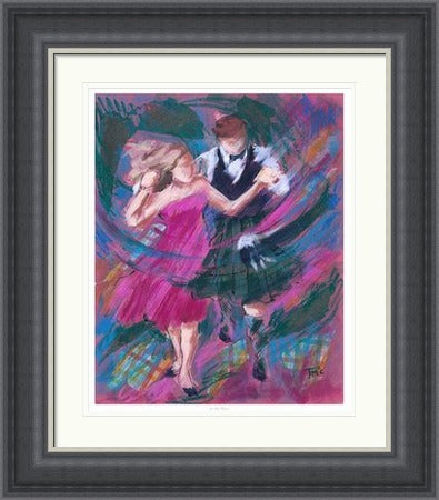 In the Pink Ceilidh Dancing Art Print by Janet McCrorie