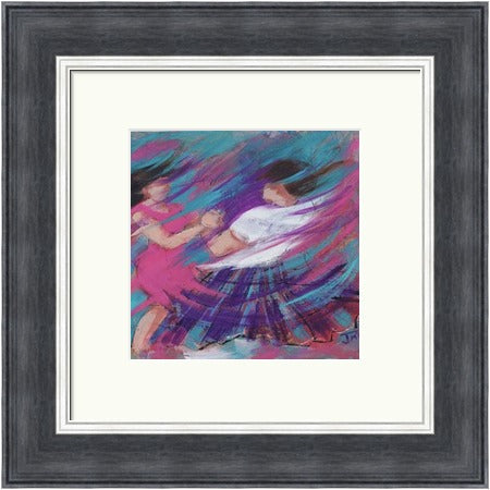 Streaky Pink Ceilidh Dancers by Janet McCrorie