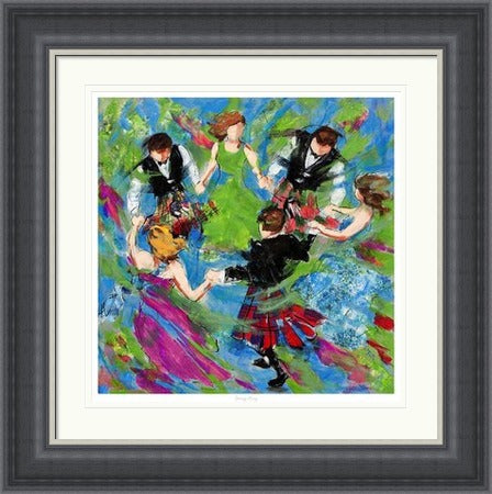 Spring Fling Ceilidh Dancing Art Print by Janet McCrorie