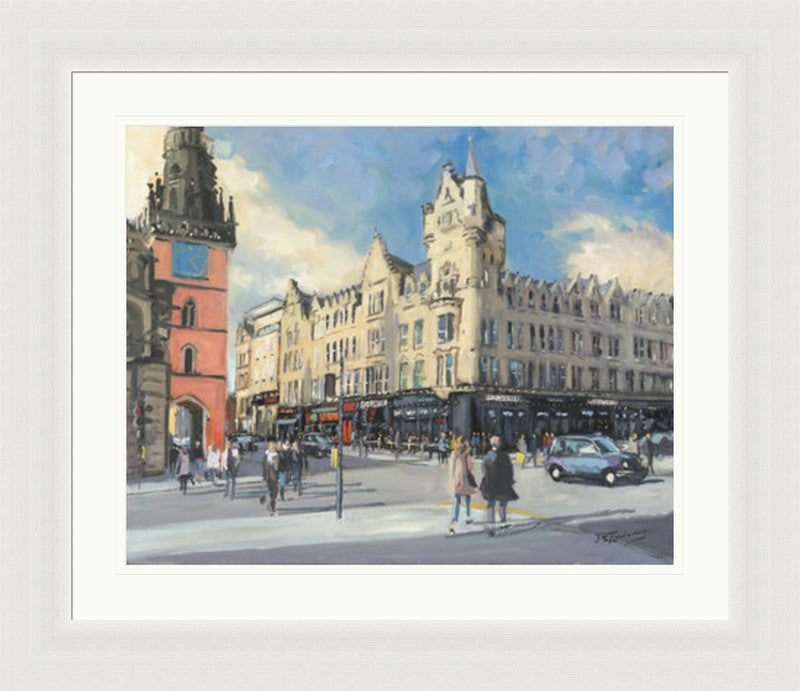 Sunny Afternoon, Argyll Street by James Somerville Lindsay framed wall art print with painterly landmark and cityscape detail