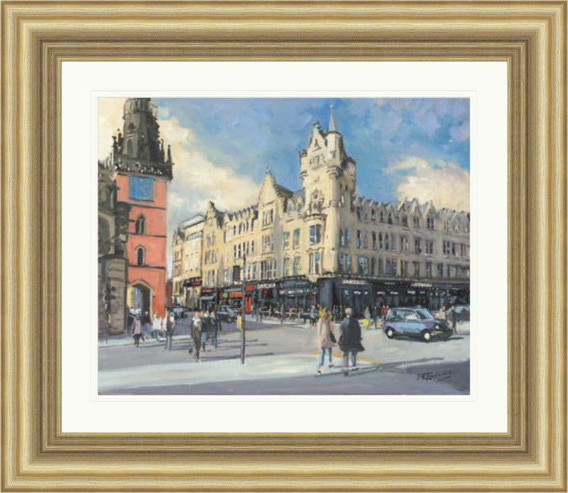 Sunny Afternoon, Argyll Street by James Somerville Lindsay framed wall art print with painterly landmark and cityscape detail